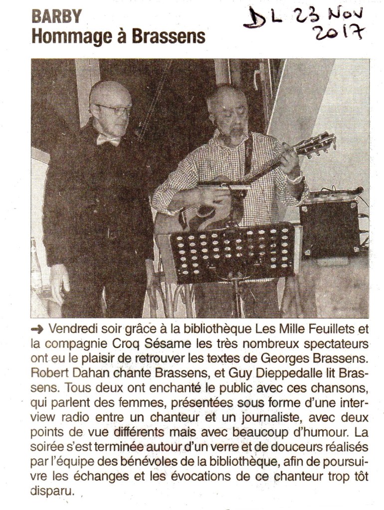 CroqSésameCie-Brassens-Barby-Article de presse23Nov2017